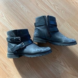 Black Motorcycle Ankle Boots Sz 8